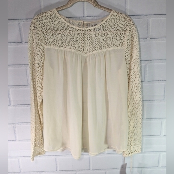 Isani Tops - Isani Cream Sheer/Crochet Top